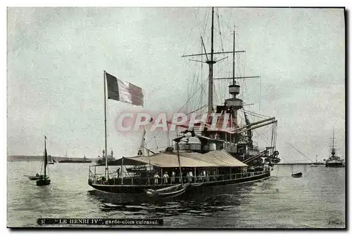 Cartes postales Bateau Guerre Le Henri IV Garde Cotes Cuirasse