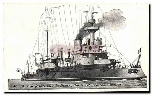 Ansichtskarte AK Bateau Guerre Marine Francaise Le Hoche Garde Cotes