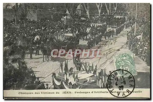 Cartes postales Bateau Guerre Obseques des Victimes du Prolonges d Artillerie Iena Toulon