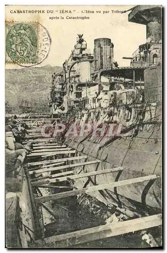 Cartes postales Bateau Guerre Catastrophe Du Iena Toulon Apres la catastrophe