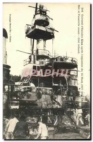 Cartes postales Bateau Guerre Toulon La Catastrophe de l Iena Aspect du Pont de l Iena Apres