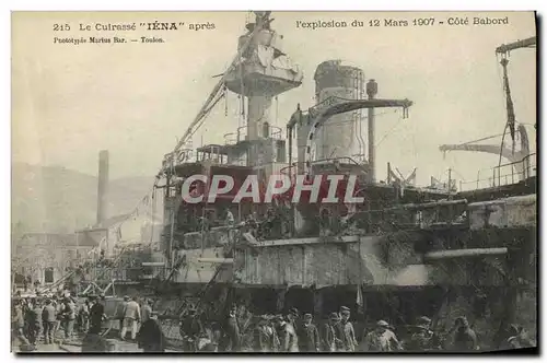 Cartes postales Bateau Guerre Le Cuirasse Iena Apres l explosion