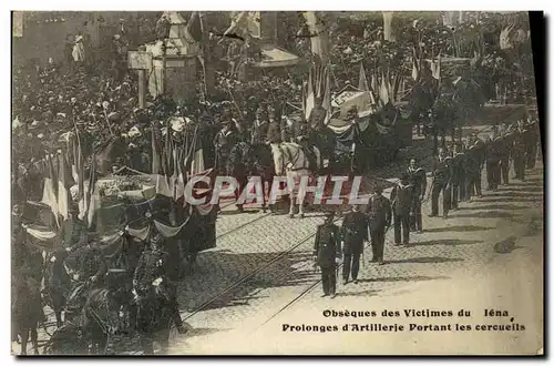 Cartes postales Bateau Guerre Obseques des Victimes du Iena Prolonges d artillerie portant les cercueils