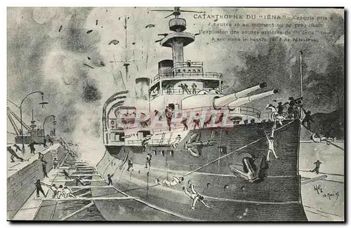 Cartes postales Bateau Guerre La Catastrophe du Iena