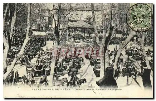 Cartes postales Bateau Guerre Catastrophe Du Iena Place d Armes Ceremonie Religieuse