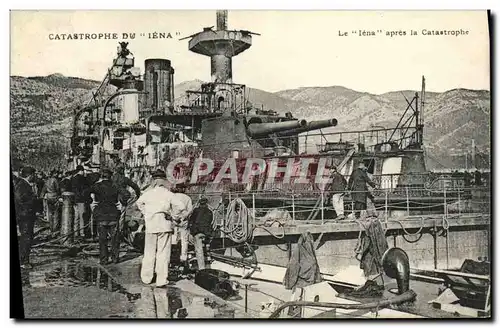 Cartes postales Catastrophe Du Iena Le Iena apres la catastrophe Bateau Toulon