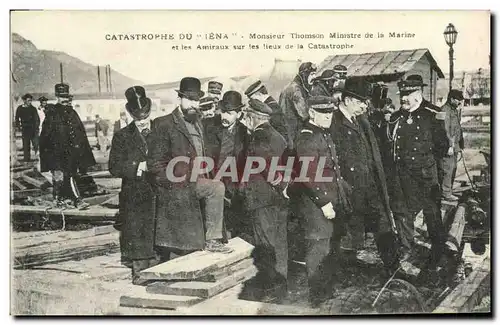 Cartes postales Catastrophe Du Iena Monsieur Thomson Ministre de la Marine et les amiraux sur les lieux de la ca