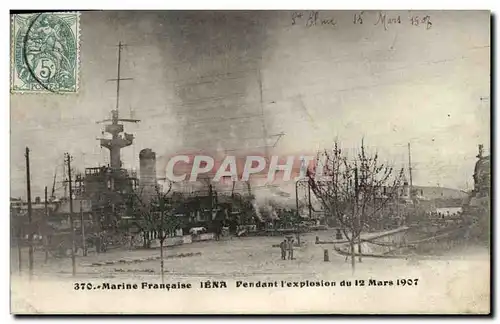 Ansichtskarte AK Marine Francaise Iena Pendant I explosion du 12 mars 1907