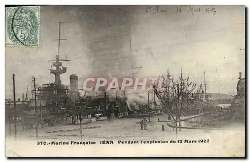 Cartes postales Marine Francaise Iena Pendant I explosion du 12 mars 1907