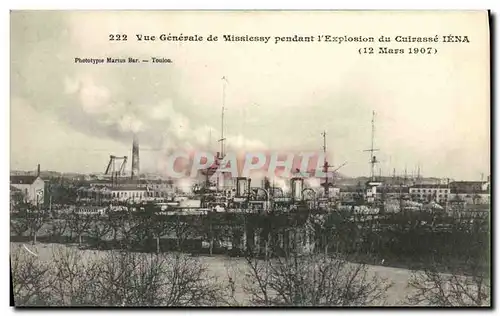 Cartes postales Vue Generale de Missiessy Pendant L Explosion du Cuirasse Iena 12 mars 1907