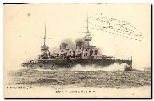 Cartes postales Iena Cuirasse d Escadre Bateau