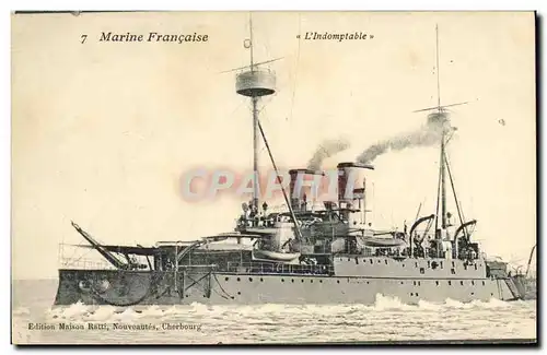 Ansichtskarte AK Bateau Guerre Marine Francaise L Inomptable