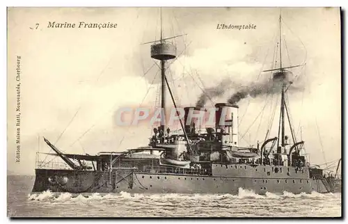 Cartes postales Bateau Guerre Marine Francaise L Indomptable