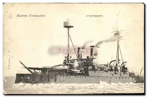 Ansichtskarte AK Bateau Guerre Marine Francaise L Indomptable