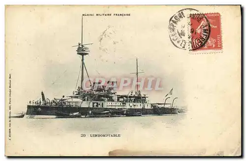 Ansichtskarte AK Bateau Guerre Marine Francaise L Indomptable