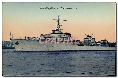 Cartes postales Bateau Guerre Marine Francaise L Indomptable Contre torpilleur