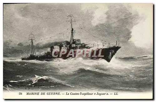 Ansichtskarte AK Bateau Guerre Le Contre Torpilleur Jaguar par R Dumont Dupare