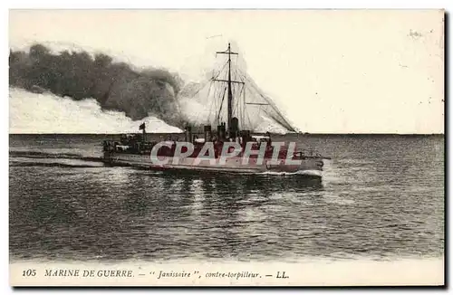 Ansichtskarte AK Bateau Guerre Marine De Guerre Janissaire Contre Torpilleur