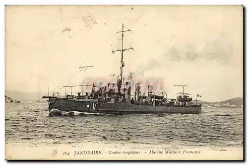 Ansichtskarte AK Bateau Guerre Janissaire Contre Torpilleur Marine Militaire Francaise