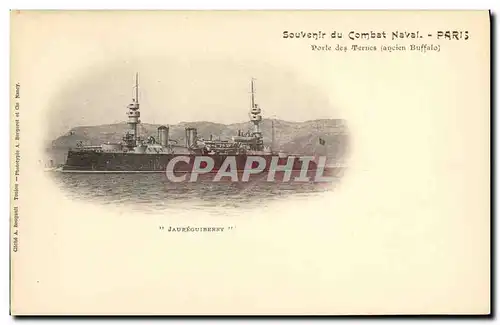 Cartes postales Bateau Guerre Jaureguiberry Souvenir du combat naval Porte des Ternes Paris Ancien Buffalo