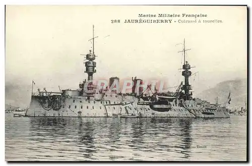 Cartes postales Bateau Guerre Marine Militaire Francaise Jaureguiberry Cuirasse a Toureiles