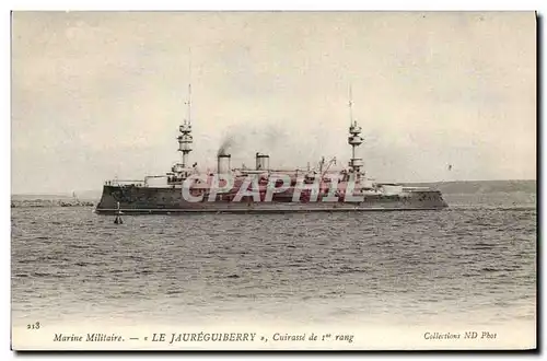 Cartes postales Bateau Guerre Marine Militaire Le Jaureguiberry Cuirasse de 1er rang