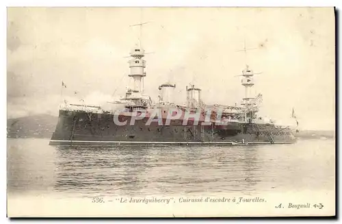 Cartes postales Bateau Guerre Le Jaureguiberry Cuirasse d escadre a Tourelles