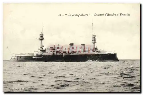 Ansichtskarte AK Bateau Guerre Le Jaureguiberry Cuirasse d Escade a Tourelles