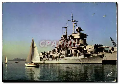 Moderne Karte Bateau Toulon Un escorteur et le cuirasse Jean Bart