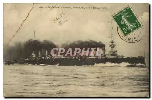 Ansichtskarte AK Bateau Marine militaire Jeanne d arc Croiseur Cuirasse Ecole des aspirants