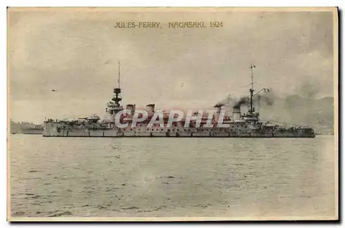 Cartes postales Bateau Jules Ferry Nagasaki Japon 1924