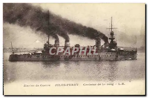 Cartes postales Bateau Croiseur Cuirasse de 1er rang Jules Ferry