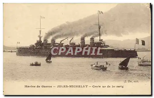 Ansichtskarte AK Bateau Croiseur Cuirasse Jules Michelet