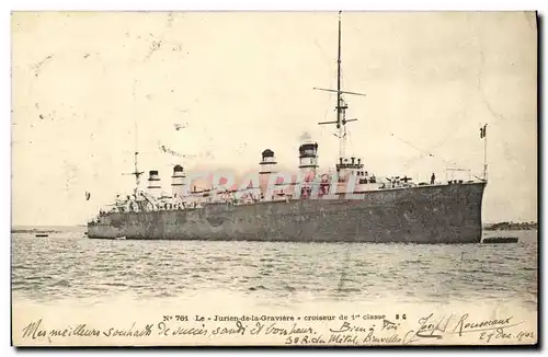 Cartes postales Bateau Le Julien de la Graviere croiseur de 1ere classe