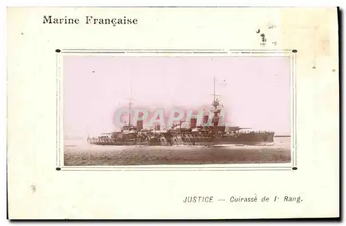 Cartes postales Bateau Justice Cuirasse de 1er rang