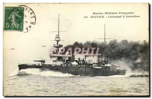 Cartes postales Bateau Justice Cuirasse a tourelles