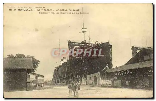 Ansichtskarte AK Bateau Bordeaux le Kleber Croiseur Cuirasse Construit sur les chantiers de la Gironde