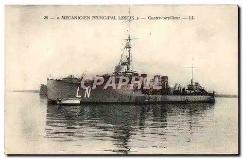 Cartes postales Bateau Mecanicien Principal Leston Contre torpilleur