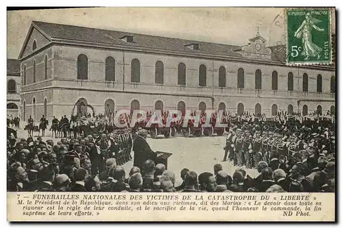 Ansichtskarte AK Bateau Catastrophe de la Liberte Toulon Mr le President de la Republique