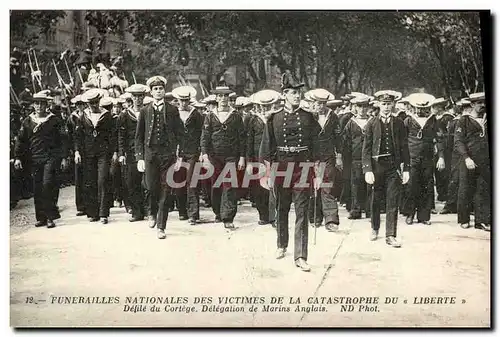 Ansichtskarte AK Bateau Catastrophe de la Liberte Toulon La delegation des matelots anglais