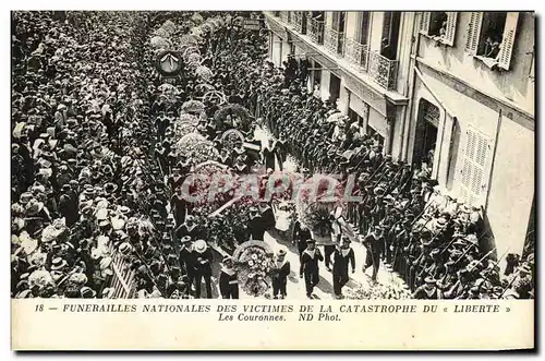 Cartes postales Bateau Catastrophe de la Liberte Toulon Les couronnes