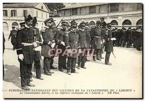 Cartes postales Bateau Funerailles nationales des victimes de la catastrophe du Liberte Toulon Le commandant Jau
