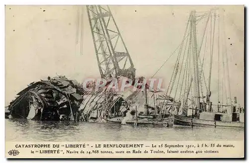 Cartes postales Bateau Catastrophe du Liberte Toulon