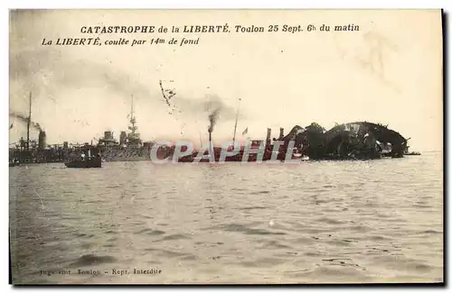 Cartes postales Bateau Catastrophe du Liberte Toulon