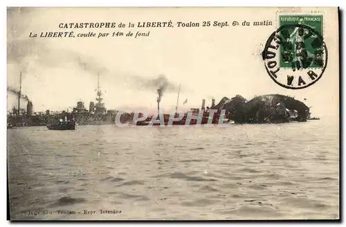 Cartes postales Bateau Catastrophe du Liberte Toulon