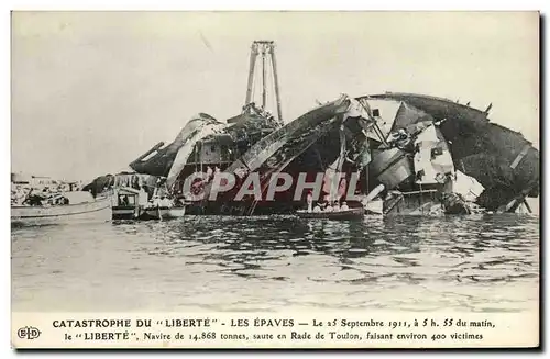 Ansichtskarte AK Bateau Catastrophe du Liberte Toulon