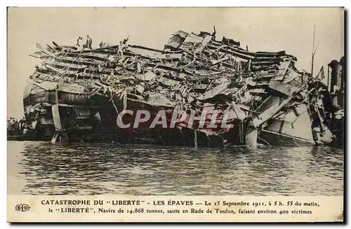 Ansichtskarte AK Bateau Catastrophe du Liberte Toulon