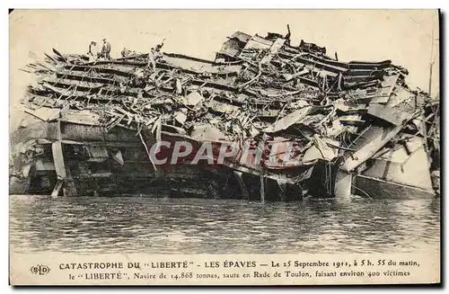 Cartes postales Bateau Catastrophe du Liberte Toulon