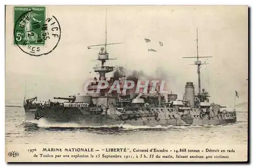 Cartes postales Bateau Le Liberte Cuirasse d escadre