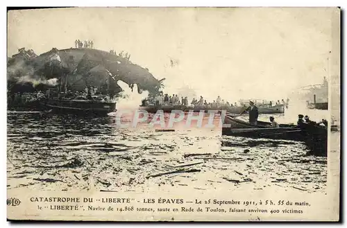 Ansichtskarte AK Bateau Catastrophe du Liberte Toulon Les epaves